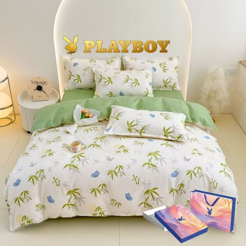 花花公子-家纺-生态磨毛加密四件套-蝶梦